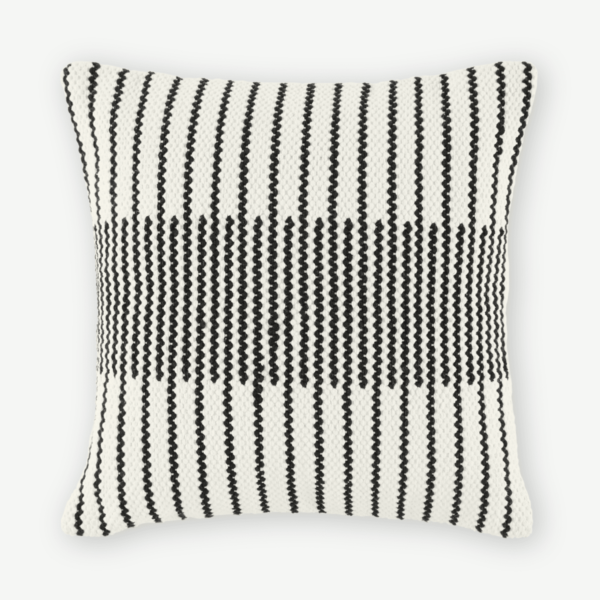 Caixa Woven Cushion, 45 x 45cm, Black & Off White