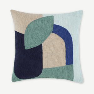 Lanua Embroidered Cushion, 45 x 45cm, Blue Multi