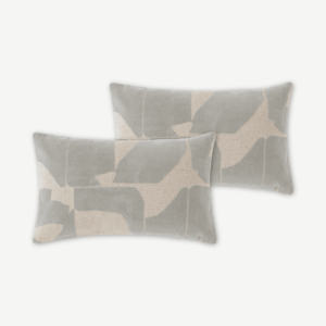 Rudzi Set of 2 Cushions, 30 x 50cm, Soft Taupe