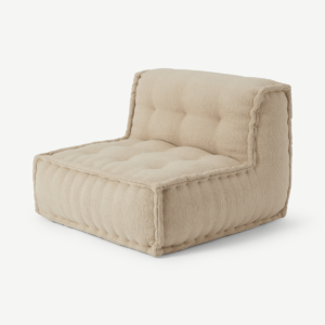 Sully Modular Large Floor Cushion, Oatmeal Cotton Slub