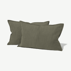 Elena Set of 2 Cushions, 40 x 60 cm, Moss Green