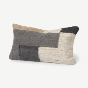 Neefa Cushion, 30 x 50 cm, Grey Wool, Jute & Cotton