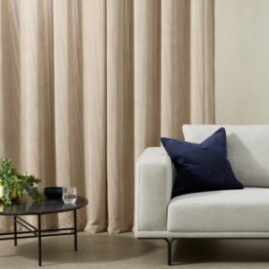Selky Corduroy Eyelet Pair of Curtains, 140 x 260cm, Soft Taupe